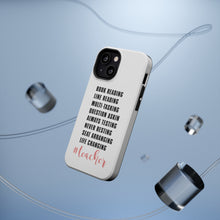 DistinctInk ToughCase for Apple iPhone, Compatible with MagSafe Charging - Teacher Book Reading Line Multi Tasking