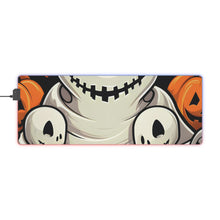 DistinctInk LED Gaming Mouse Pad with Ghost Skeleton Pumpkin Pattern Design for Halloween