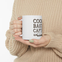 DistinctInk Glossy White Coffee / Tea Mug - Cookie Baking Captain Rolling Pin