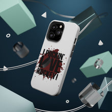DistinctInk ToughCase for Apple iPhone, Compatible with MagSafe Charging - I Puckin' Love Hockey