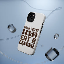 DistinctInk ToughCase for Apple iPhone, Compatible with MagSafe Charging - When You're Downy Eat a Brownie