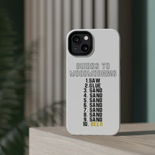 DistinctInk ToughCase for Apple iPhone, Compatible with MagSafe Charging - Guides to Woodworking Saw Glue Sand Beer