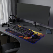 DistinctInk LED Gaming Mouse Pad with Ghostly Ghouls in the Graveyard Design for Halloween