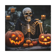 DistinctInk Canvas Wall Art with Skellington's Spooky Soiree for Halloween