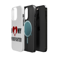 DistinctInk ToughCase for Apple iPhone, Compatible with MagSafe Charging - I Heart My Firefighter
