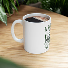 DistinctInk Glossy White Coffee / Tea Mug - Bad Day Fishing is a Good Day
