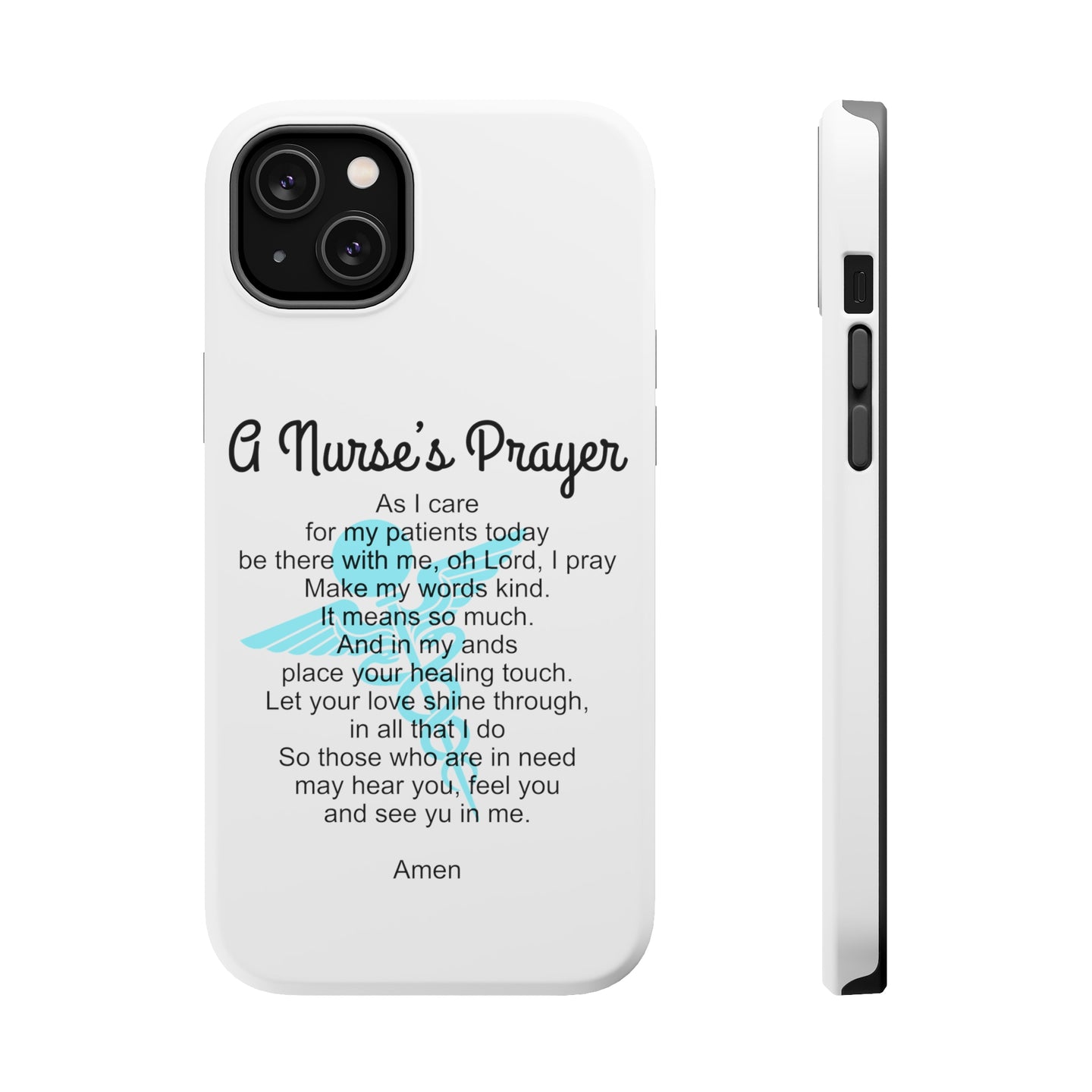 DistinctInk ToughCase for Apple iPhone, Compatible with MagSafe Charging - A Nurse's Prayer