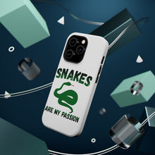 DistinctInk ToughCase for Apple iPhone, Compatible with MagSafe Charging - Snakes Are My Passion