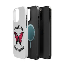 DistinctInk ToughCase for Apple iPhone, Compatible with MagSafe Charging - Free as a Butterfly - Pink