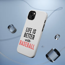 DistinctInk ToughCase for Apple iPhone, Compatible with MagSafe Charging - Life is Better with Baseball