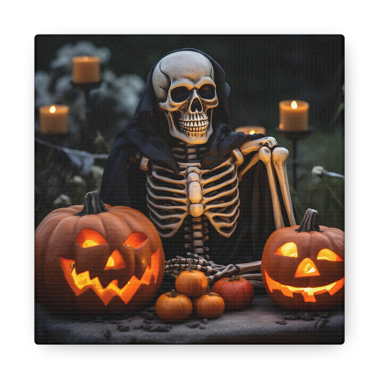 DistinctInk Canvas Wall Art with Skellington's Spooky Soiree for Halloween
