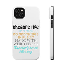 DistinctInk ToughCase for Apple iPhone, Compatible with MagSafe Charging - Theatre Life - Odd Things in Public