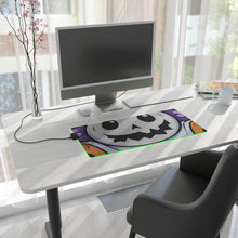 DistinctInk LED Gaming Mouse Pad with Ghost Skeleton Pumpkins Design for Halloween