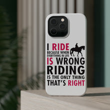 DistinctInk ToughCase for Apple iPhone, Compatible with MagSafe Charging - I Ride Because It's the Only Thing That's Right