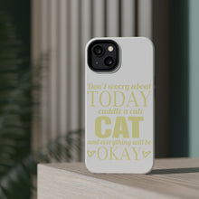DistinctInk ToughCase for Apple iPhone, Compatible with MagSafe Charging - Cuddle a Cat Everything Will Be Okay