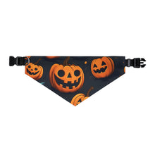 DistinctInk Adjustable Pet Banana Collar with Nightly Fright of Bats and Ghouls Design for Halloween