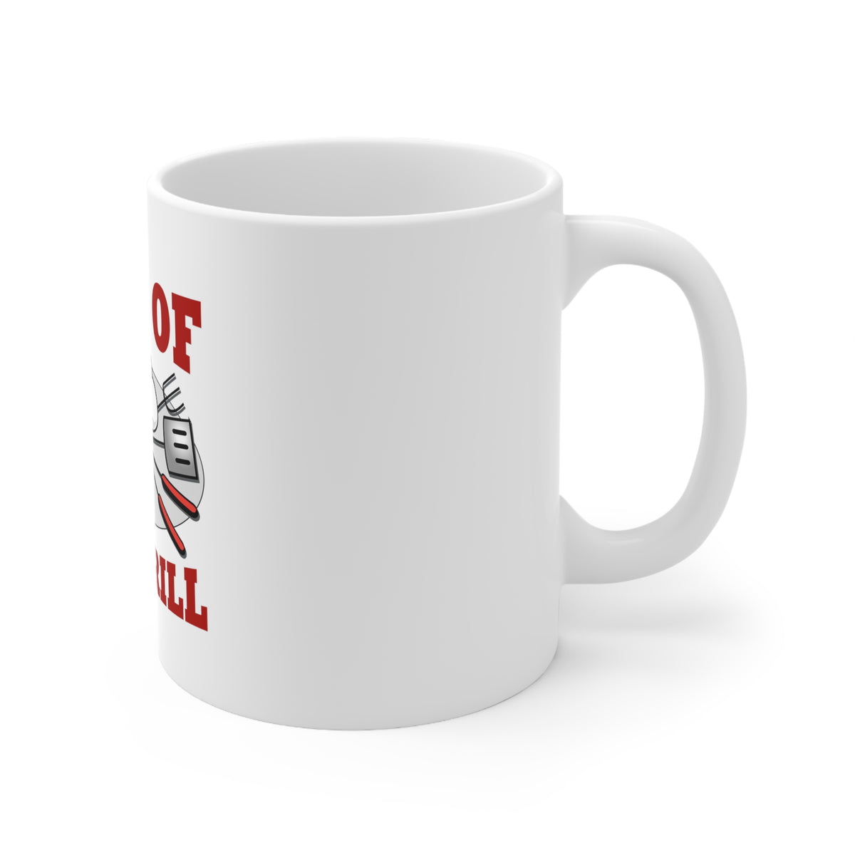Glossy White Coffee / Tea Mug - King of the Grill BBQ Barbecue, view 3