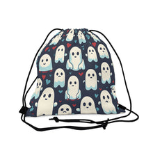 DistinctInk Drawstring Bag / Backpack with Skelephants and Ghostly Ghouls Design for Halloween