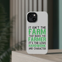 DistinctInk ToughCase for Apple iPhone, Compatible with MagSafe Charging - Hard Work & Character Make the Farmer