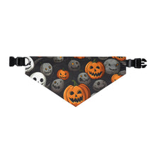 DistinctInk Adjustable Pet Banana Collar with Haunted Harvest Time Design for Halloween