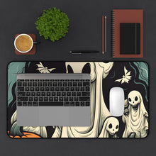 DistinctInk Desk Mat with Spooky Skeleton Pumpkins Design for Halloween
