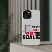DistinctInk ToughCase for Apple iPhone, Compatible with MagSafe Charging - Please Don't Feed the Goalie