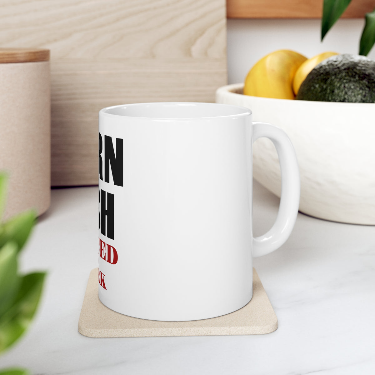 Glossy White Coffee / Tea Mug - Born to Fish, Forced to Work, view 7