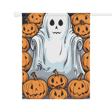 DistinctInk Garden & House Banner / Flag with Skeletal Ghostly Pumpkins Design for Halloween