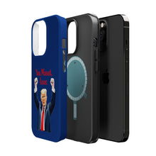 Dual Layer Tough Case for Apple iPhone, Compatible with MagSafe - Trump ‘You Missed, Loser’ Design & Blue Background