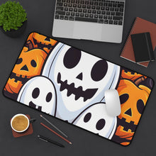 DistinctInk Desk Mat with Skele-Pumpkin Ghost Pattern Design for Halloween