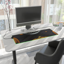 DistinctInk LED Gaming Mouse Pad with Ghastly Skeleton Pumpkins Design for Halloween