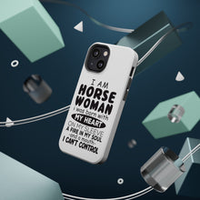 DistinctInk ToughCase for Apple iPhone, Compatible with MagSafe Charging - I Am A Horse Woman - Can't Control
