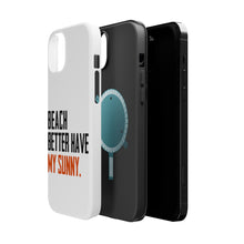 DistinctInk ToughCase for Apple iPhone, Compatible with MagSafe Charging - Beach Better Have My Sunny