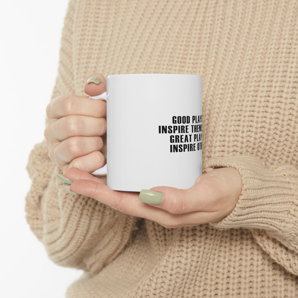 Glossy White Coffee / Tea Mug - Great Players Inspire Others, view 10
