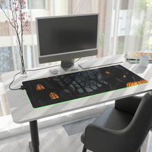 DistinctInk LED Gaming Mouse Pad with Spooky All Hallows' Eve Design for Halloween