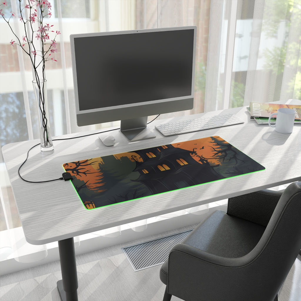 LED Gaming Mouse Pad with Spooky Trick or Treating Design for Halloween, view 16