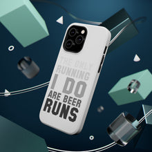 DistinctInk ToughCase for Apple iPhone, Compatible with MagSafe Charging - The Only Running I Do Are Beer Runs