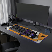 DistinctInk LED Gaming Mouse Pad with Ghoulish Bats and Pumpkins Design for Halloween