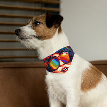 DistinctInk Adjustable Pet Banana Collar with Start Building Your Dreams Design for LGBTQ+ Pride