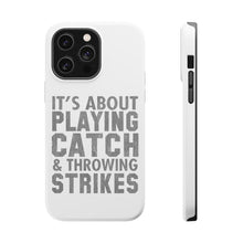 DistinctInk ToughCase for Apple iPhone, Compatible with MagSafe Charging - It's About Playing Catch & Throwing Strikes