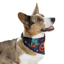 DistinctInk Adjustable Pet Banana Collar with Trick or Treat Parade Design for Halloween