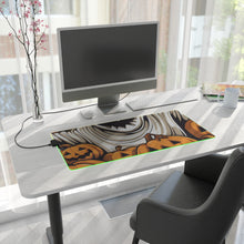 DistinctInk LED Gaming Mouse Pad with Ghostly Skeleton and Pumpkins Design for Halloween