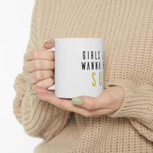 DistinctInk Glossy White Coffee / Tea Mug - Girls Just Wanna Have Sun