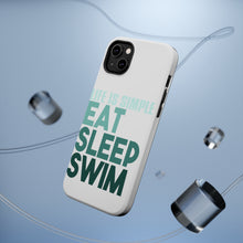 DistinctInk ToughCase for Apple iPhone, Compatible with MagSafe Charging - Life Is Simple Eat Sleep Swim