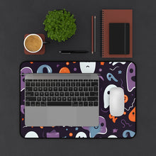 DistinctInk Desk Mat with Skeletal Ghostly Pumpkins Design for Halloween
