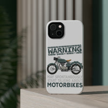 DistinctInk ToughCase for Apple iPhone, Compatible with MagSafe Charging - Spontaneously Talking About Motorcycles