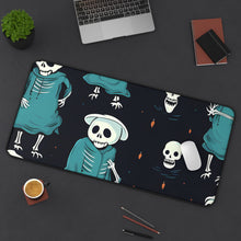 DistinctInk Desk Mat with Haunted Skeleton Crew Design for Halloween