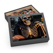 DistinctInk Jigsaw Puzzle with Skellington's Spooky Soiree Design for Halloween