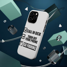 DistinctInk ToughCase for Apple iPhone, Compatible with MagSafe Charging - Call in Sick, Turn Off Phone, Go Fishing