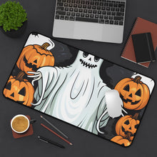DistinctInk Desk Mat with Ghost Skeleton Pumpkins Pattern Design for Halloween